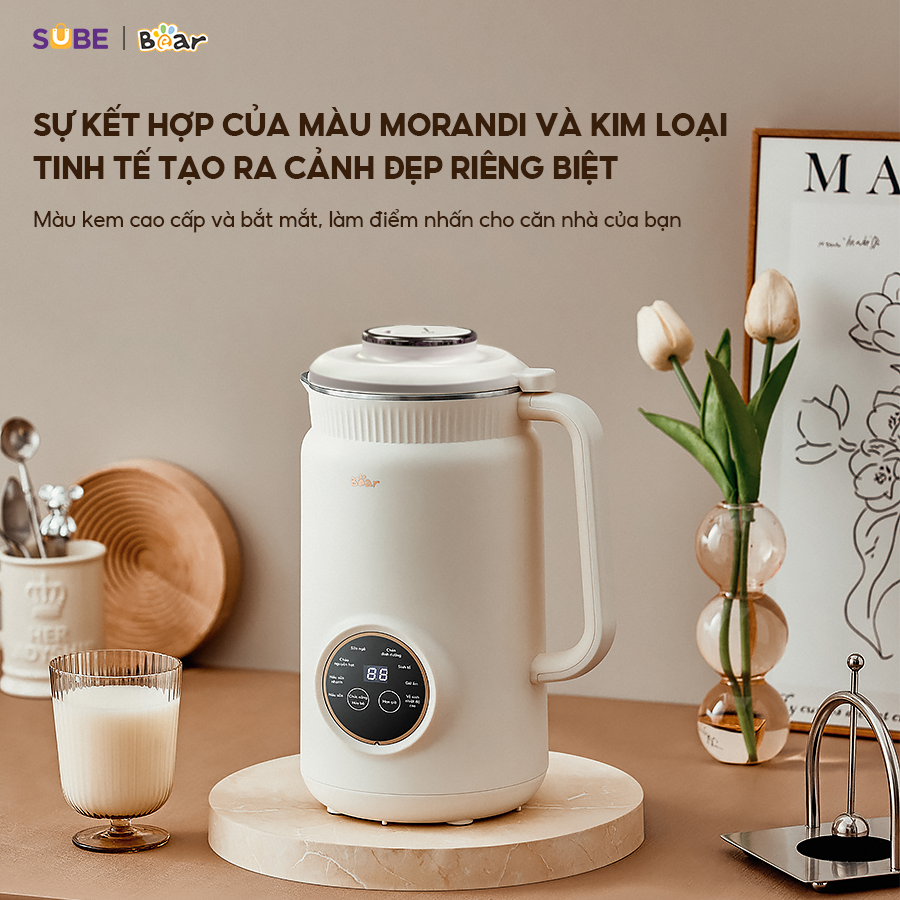 Máy Làm Sữa Hạt 1L BEAR Đa Năng Công Nghệ Máy Xay Nấu 3 Chiều Nhuyễn Mịn, Hiệu Năng Giảm Tiếng Ồn  SB-SH09Q - Hàng Chính Hãng