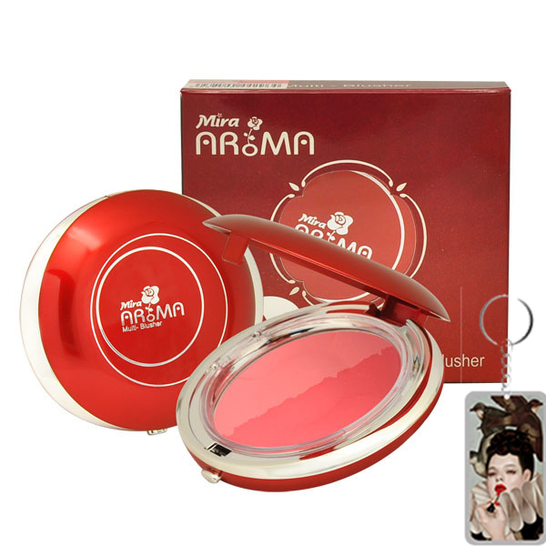 Phấn má hồng Mira Aroma Multi Blusher Hàn Quốc 13g No.23 # Cam nhẹ và đỏ hồng tặng kèm móc khoá