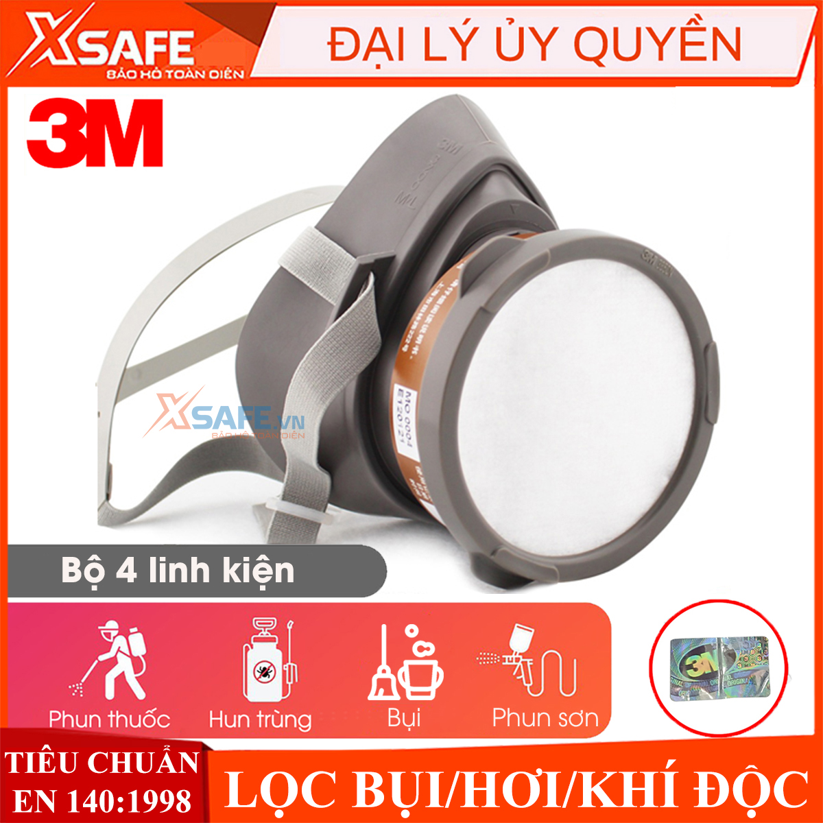 Bộ mặt nạ phòng độc 3M 3200 4 món - Mặt nạ chống độc, bụi - dùng phun sơn, phun xịt hóa chất