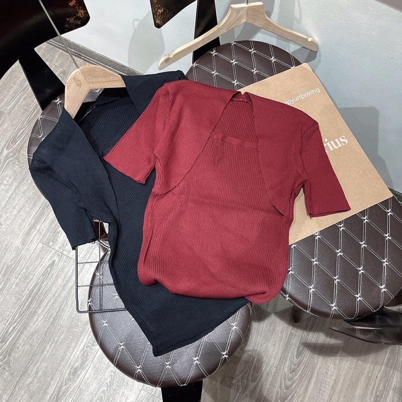 Áo len Quảng Châu cổ vuông tôn dáng siêu hot - hinhin