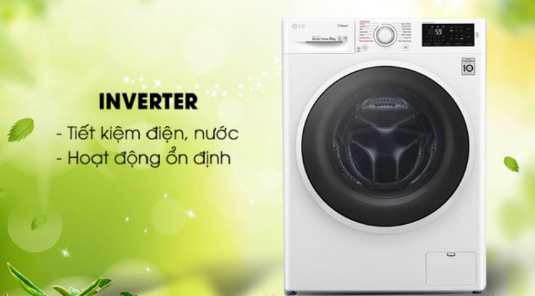Máy giặt LG Inverter 9 kg FC1409S4W - Tiết kiệm điện nhờ công nghệ Inverter  Máy giặt LG Inverter 9 kg FC1409S4W - Tiết kiệm điện nhờ công nghệ Inverter