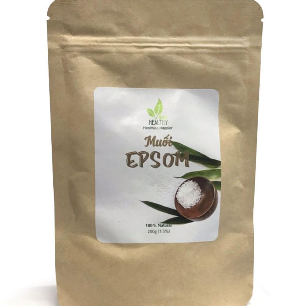 Muối Epsom 200g VietHealthy dùng để làm sạch hệ tiêu hóa (súc rửa đường tiêu hóa), tẩy tế bào chết, ngâm bồn tắm