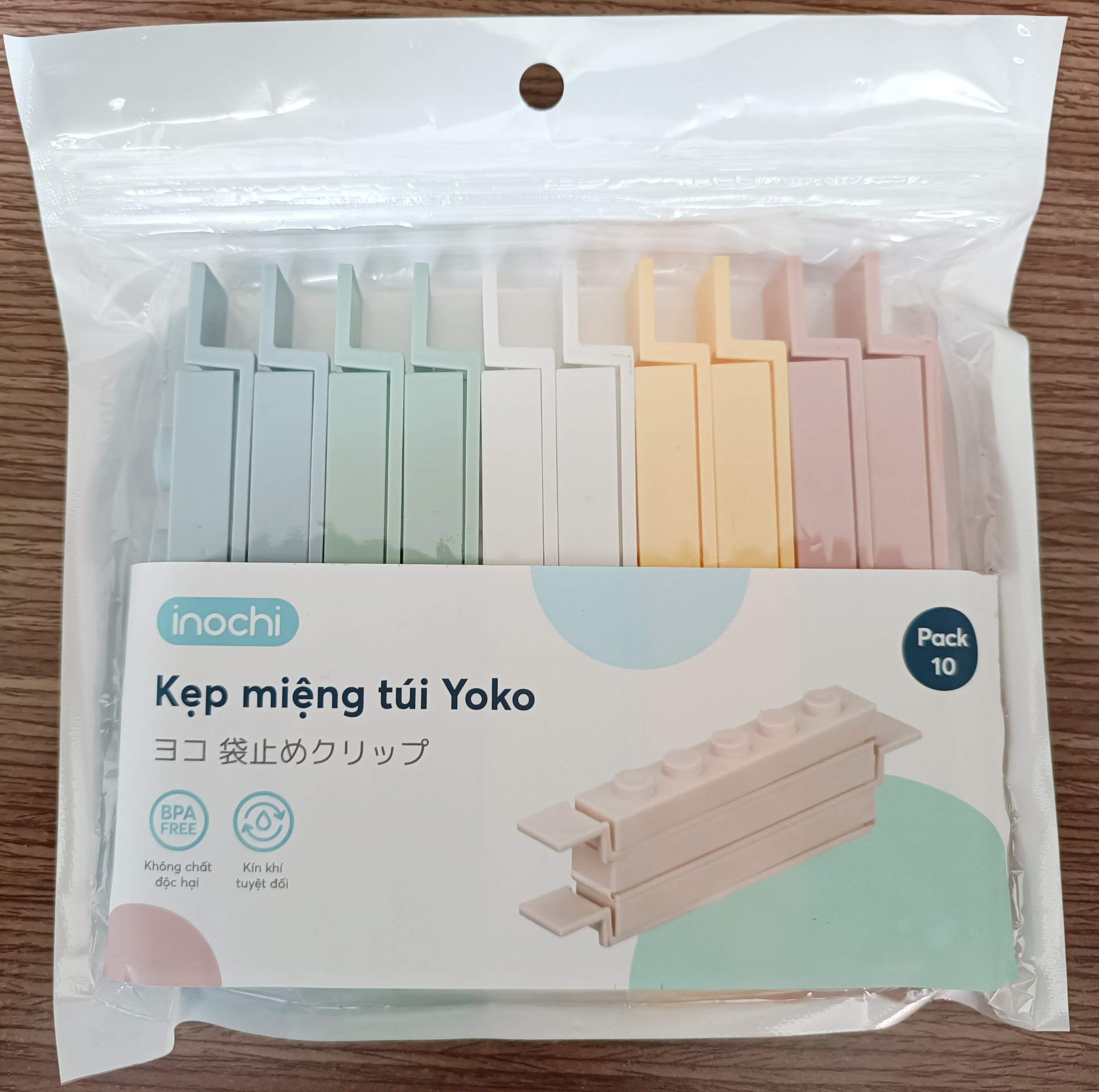 Kẹp miệng túi Yoko - Chính hãng Inochi - Tiêu chuẩn nhật bản giúp bảo quản thực phẩm kín hơi tuyệt đối.