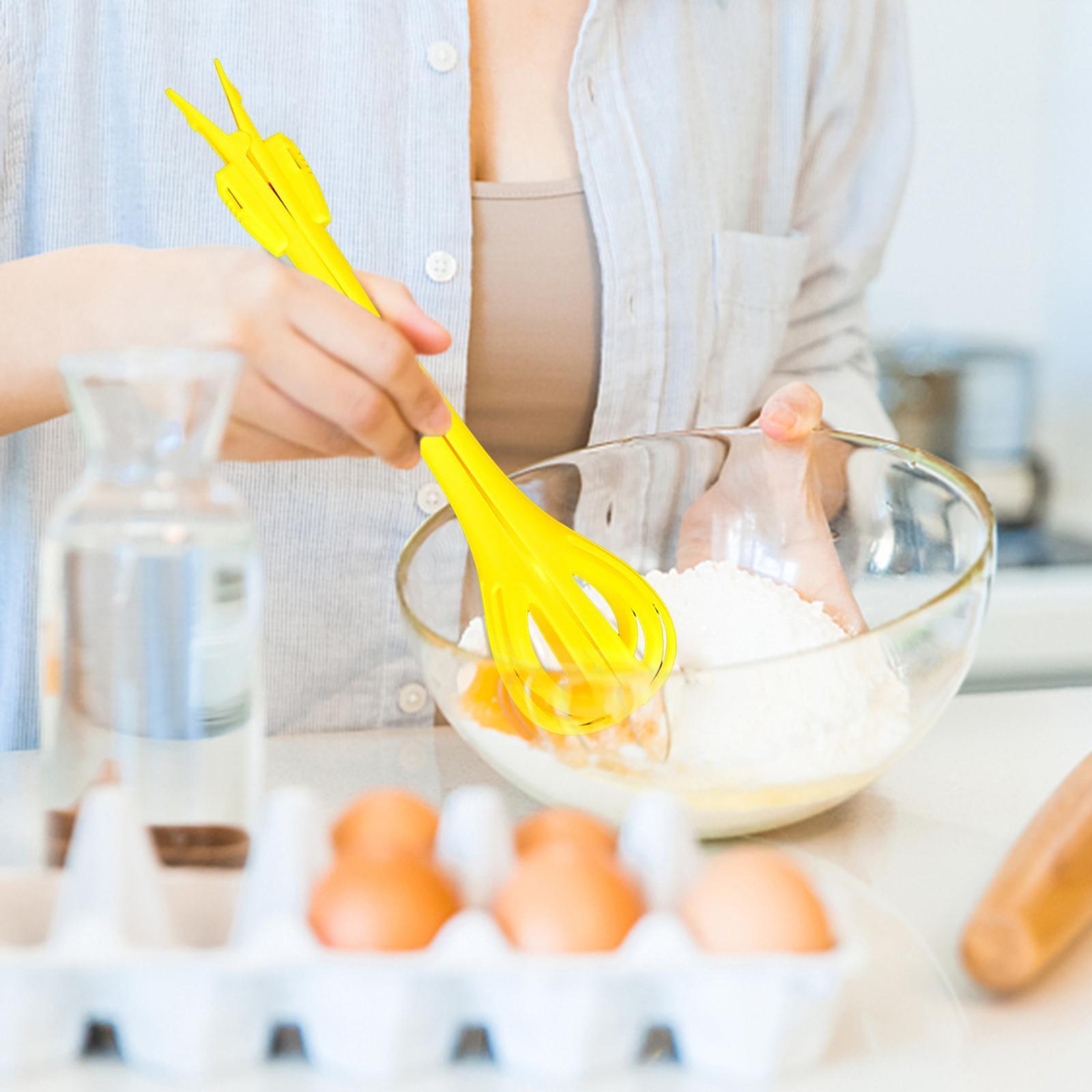 Versatile Egg Beater Whisk with Hanging Holes Noodle Tongs for Stirring Baking Blending