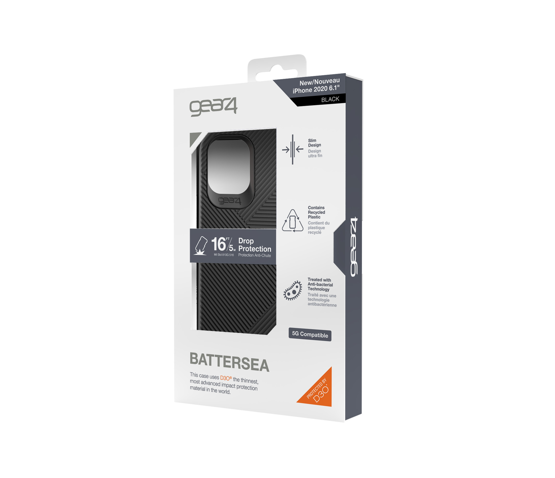 Ốp lưng Gear4 Battersea iPhone - Công nghệ chống sốc độc quyền D3O, kháng khuẩn, tương thích tốt với sóng 5G - Hàng chính hãng