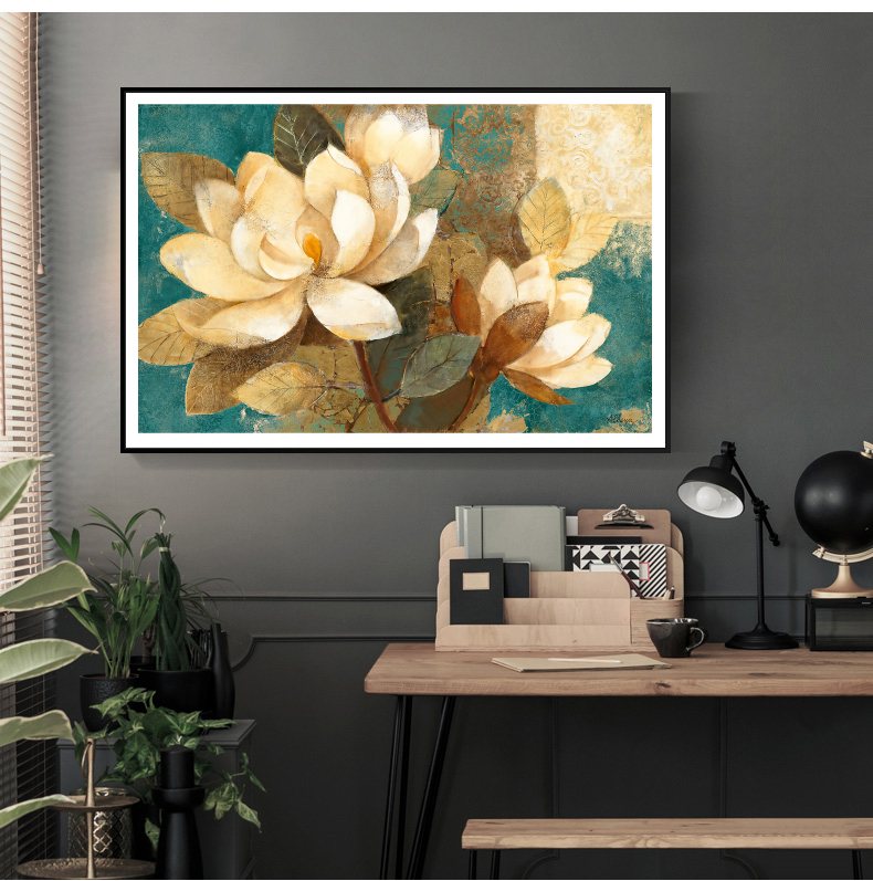 Tranh Canvas Sơn dầu Hoa Hồng bạch cao cấp. (Bộ 1 bức), Khung hợp nhôm chống ẩm, bền, đẹp, nhiều kích thước. Phù hợp nhiều không gian sang trọng