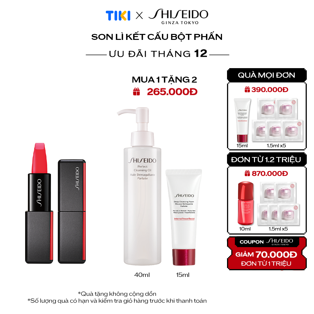 Son Lì Kết Cấu Bột Phấn Shiseido Modernmatte Powder Lipstick