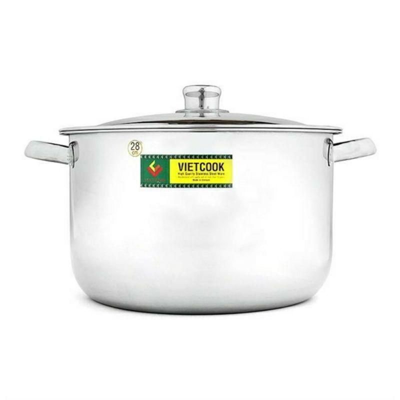 NỒI LUỘC GÀ,NỒI INOX CAO CẤP Đáy Từ SIZE 28,30,32 ,NỒI 10 LIT, 12L,15 l đun bếp từ,nồi inox đun bếp từ