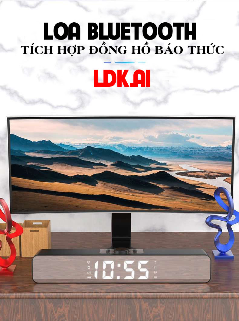 Loa Bluetooth kiêm đồng hồ báo thức LDK.ai CỠ LỚN 2021 - Hàng Chính Hãng