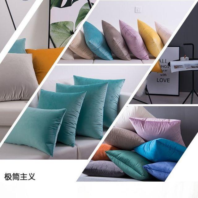 Vỏ Gối, gối tựa lưng sofa màu trơn chất nhung, chất thô gai cao cấp