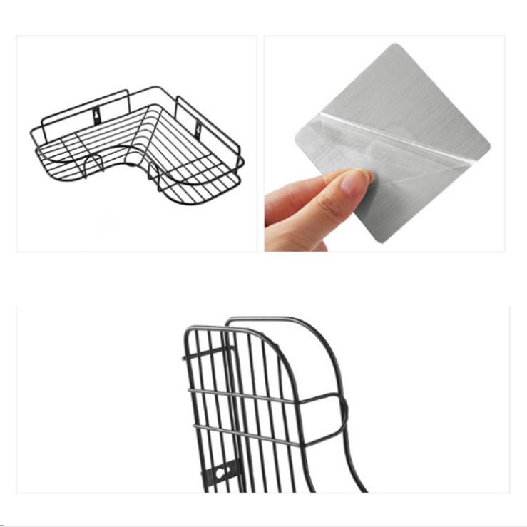 Giá Để Đồ Nhà Tắm Vouller Kim Loại Bền Đẹp, Kệ Đựng Đồ Đa Năng Không Cần Khoan Tường Siêu Tiện Dụng - Đen - Hàng Chính Hãng