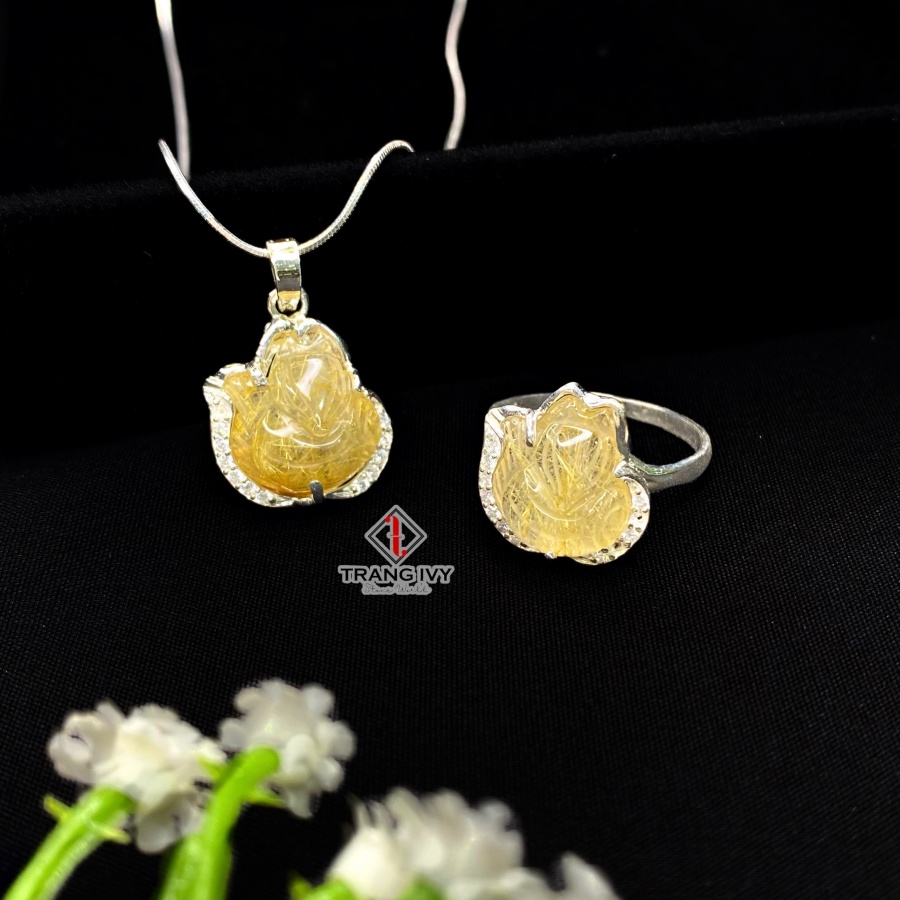 Bộ Trang Sức Hồ ly Thạch Anh Tóc Vàng