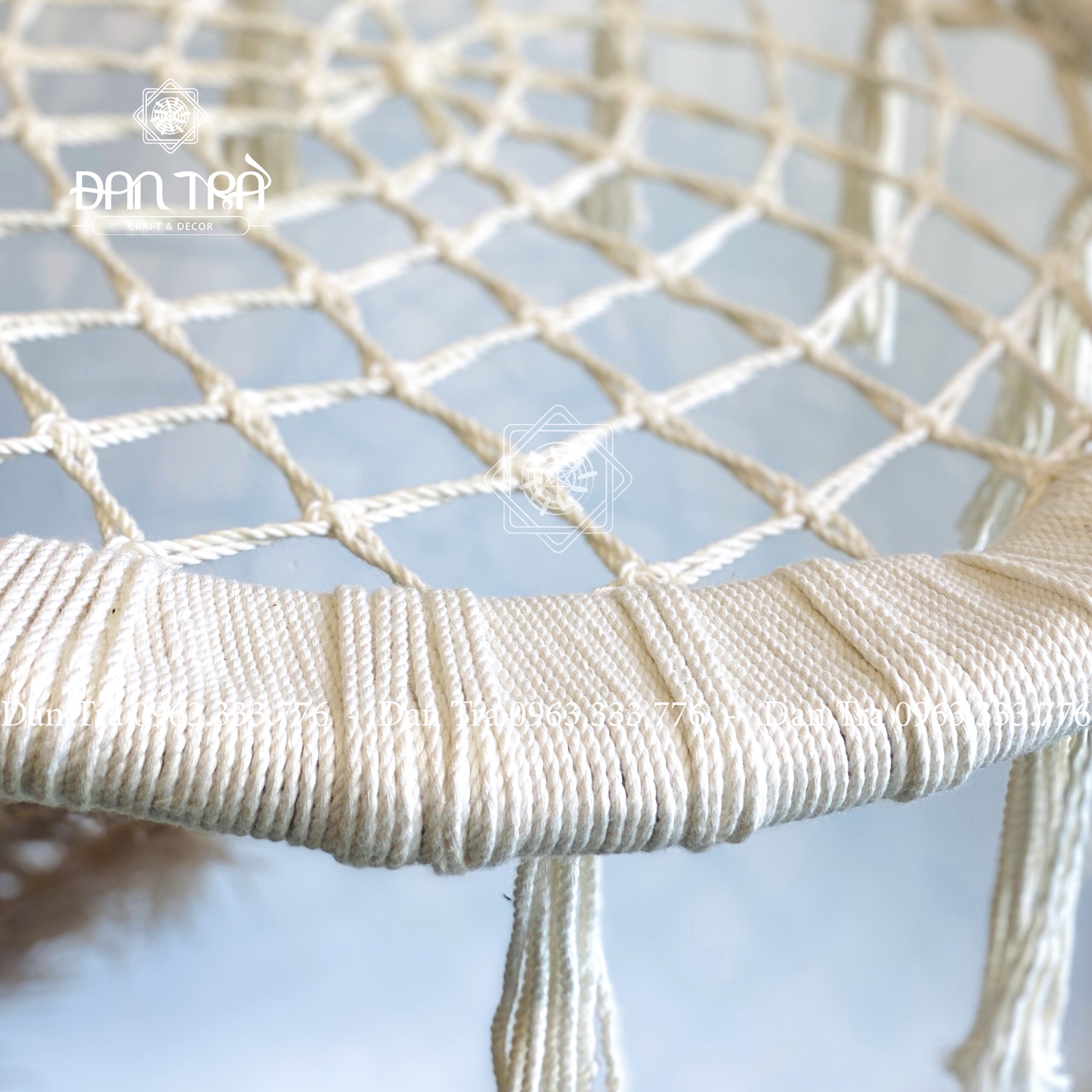 [ Hàng Thủ Công ] Xích Đu Vòng Mây Đan Macrame - Nội Thất Mây Tre Đan