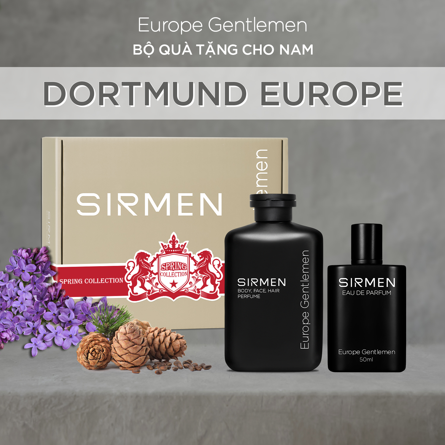 [Combo Dortmund Europe] Sữa tắm gội nam 4in1 350g và Nước hoa nam Eau de Parfum 50ml hương nước hoa châu Âu chiết xuất tự nhiên công nghệ EU-Nano