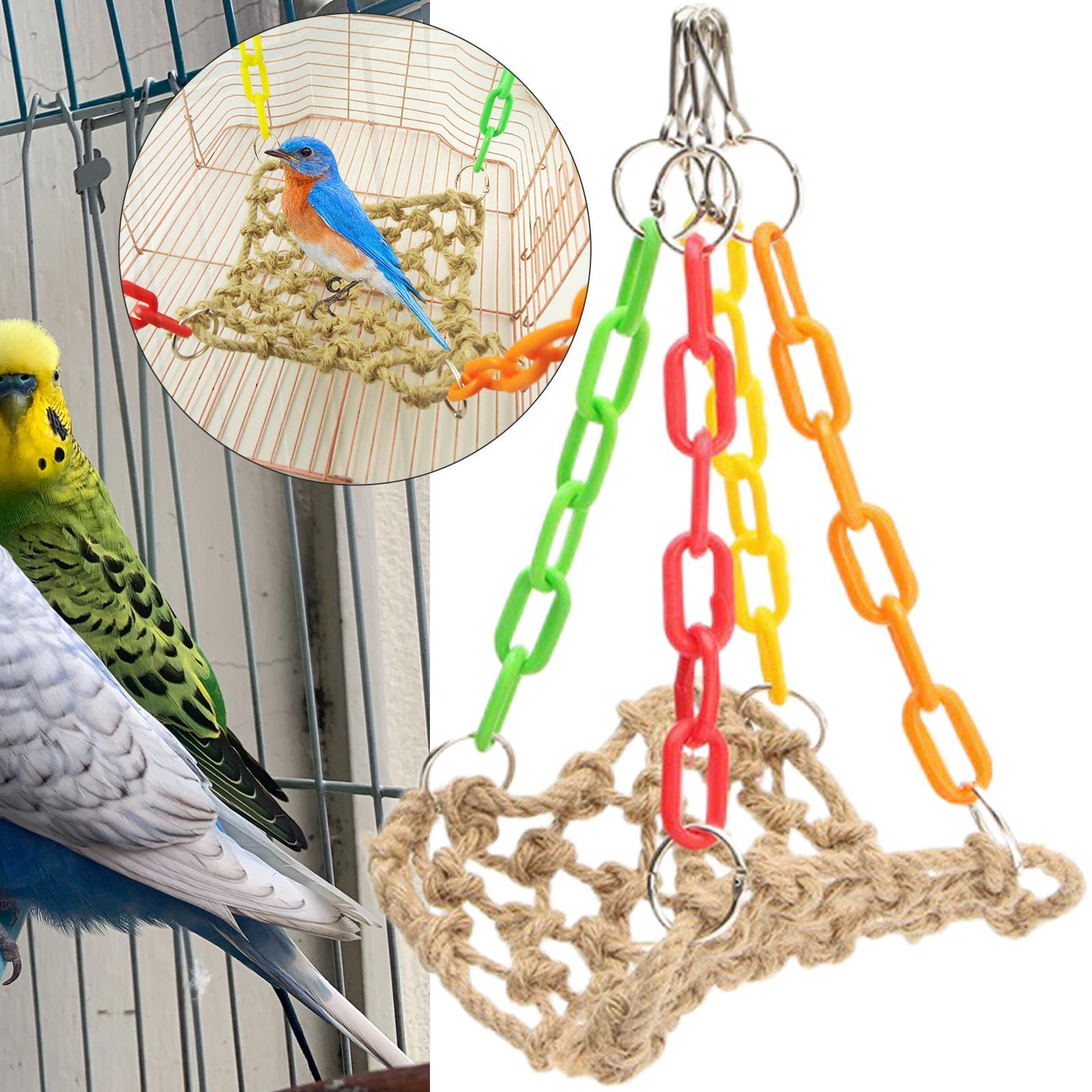 Pet Bird Swing Parrot Parakeet Budgie Cockatiel Cage Hammock Toys Hanging