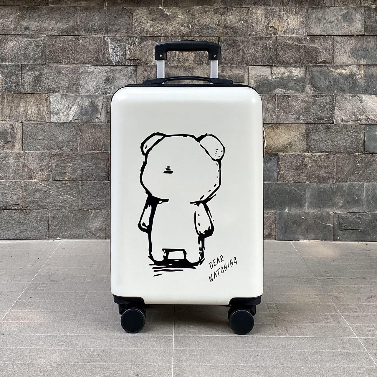 HÌNH THẬT_VaLi Kéo Du Lịch In Hình Gấu Không Bong Tróc Chất Liệu Nhựa Nhám PC+ABS Hàng Sẵn Kho Đủ Size 20/24/26 inch