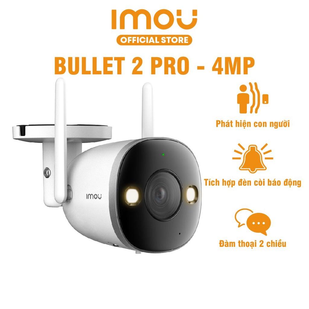 Camera Wifi Imou Bullet 2 pro (4MP) I Phát hiện con người I Tích hợp đèn còi I Đàm thoại I Hàng chính hãng