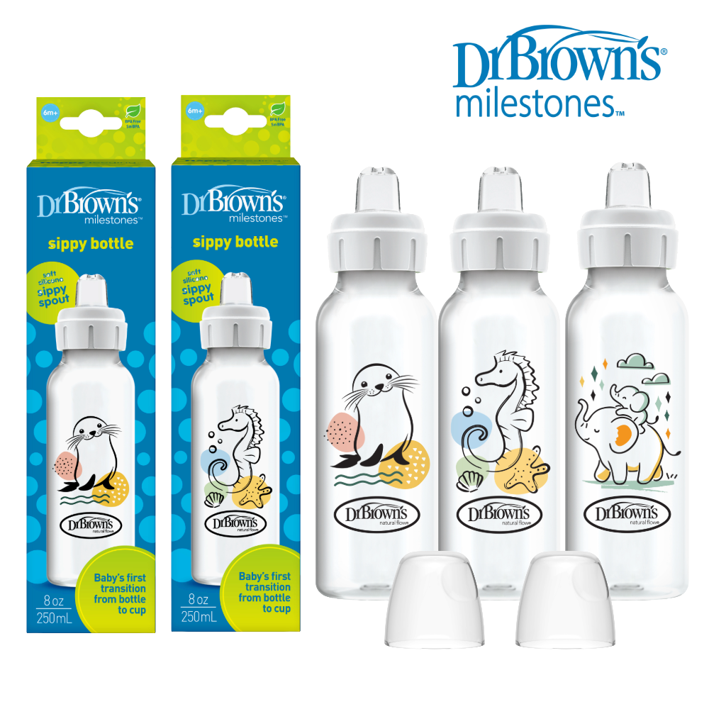[ SB81094/95/96 ] Bình tập uống Dr.Brown's cho bé từ 6 tháng trở lên, nhựa PP, 250ml, dùng cho bé tập uống nước