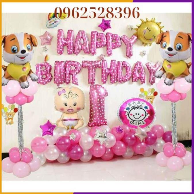 Set bong bóng Heo️ Chó️sinh nhật thôi nôi bé tuổi Heo con️ Chó con