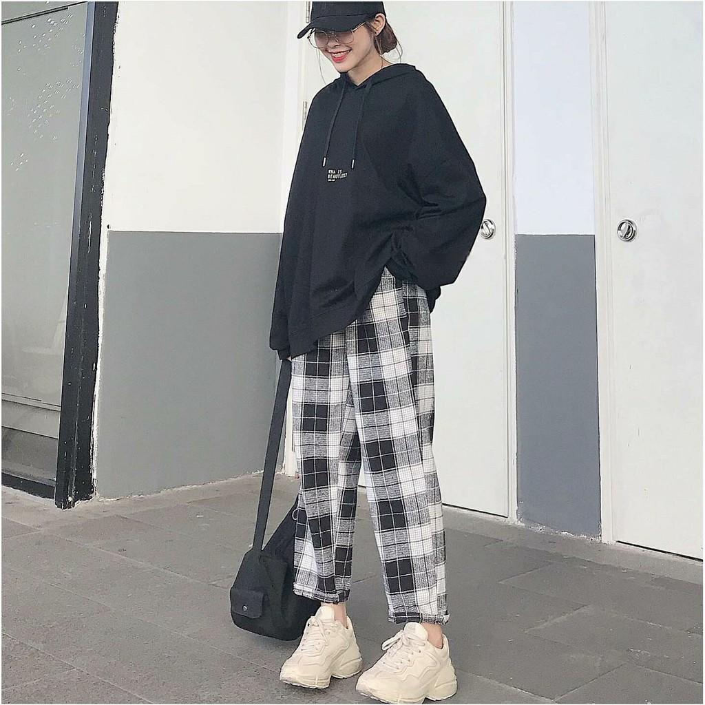 Quần Kẻ Caro Vintage Plaid Pants Dáng Suông Unisex