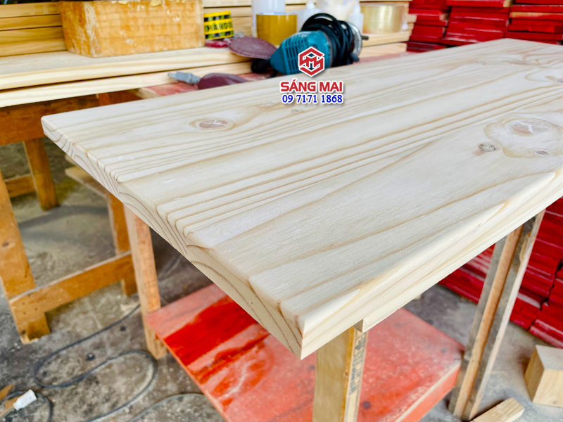 [MS170] Mặt bàn gỗ thông 50cm x 100cm x gỗ dày 2cm + gia công láng mịn