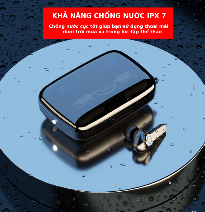 Tai Nghe Bluetooth Không Dây M19 Cảm Ứng, Hỗ Trợ Đàm Thoại, Nghe Nhạc, Màn Hình Led, Có Đèn Pin Soi - Hàng Chính Hãng