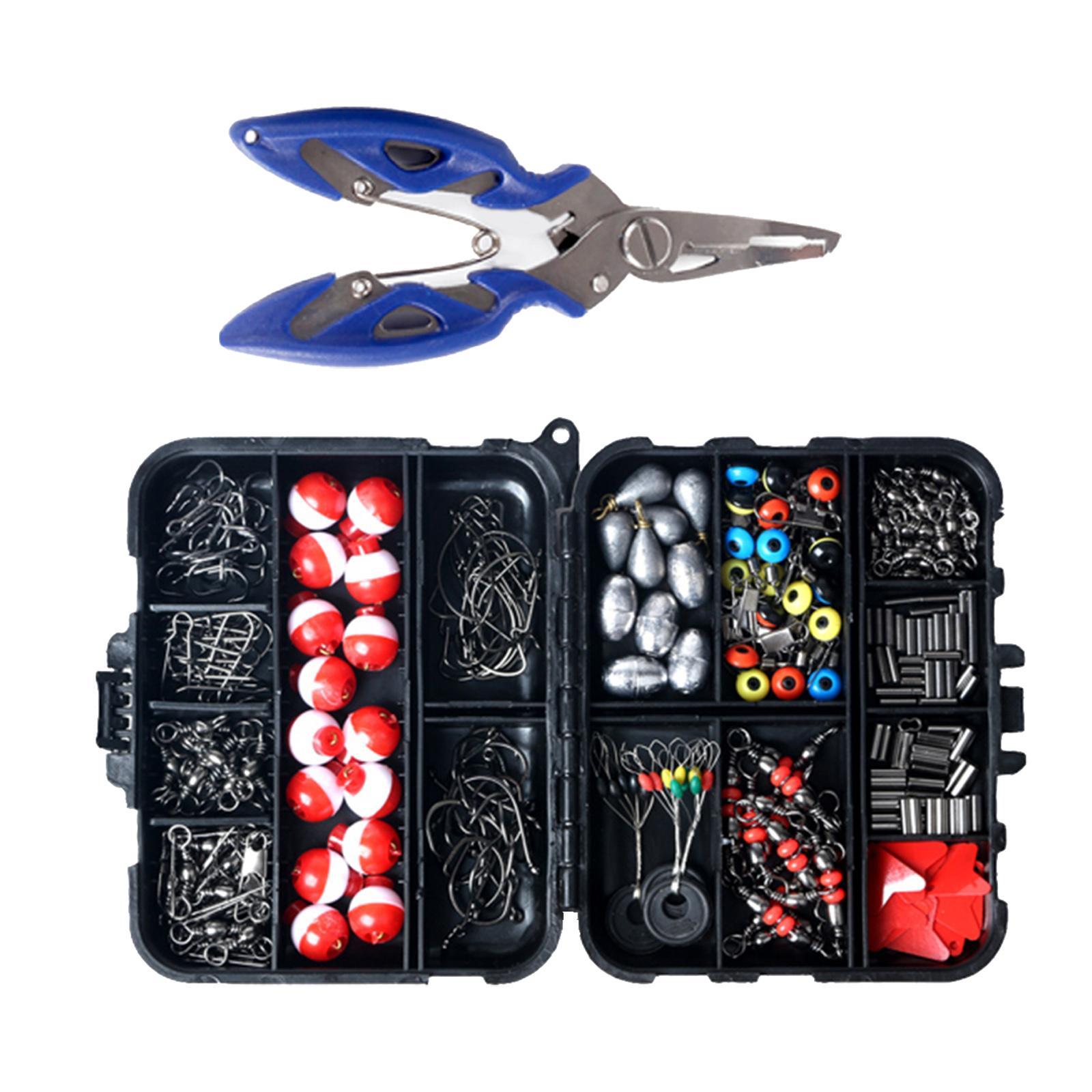 263Pcs Fishing Accessories Fishing Bobbers Floats with Portable Tackle Box