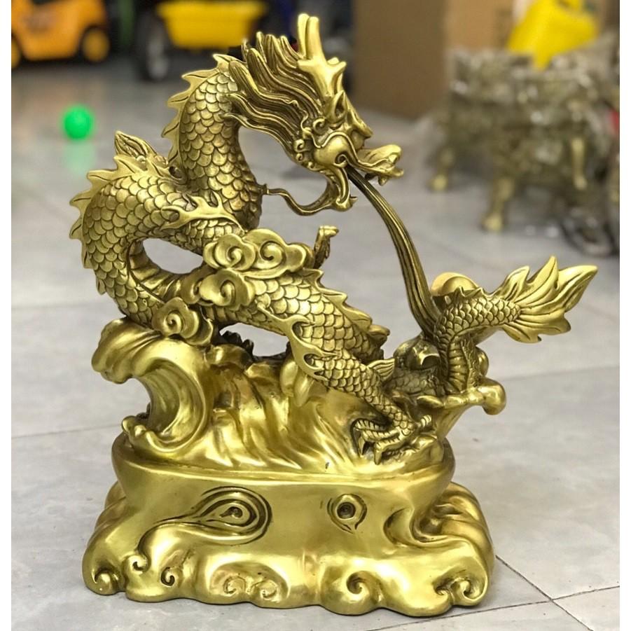 Tượng rồng nhả vàng bằng đồng MS38