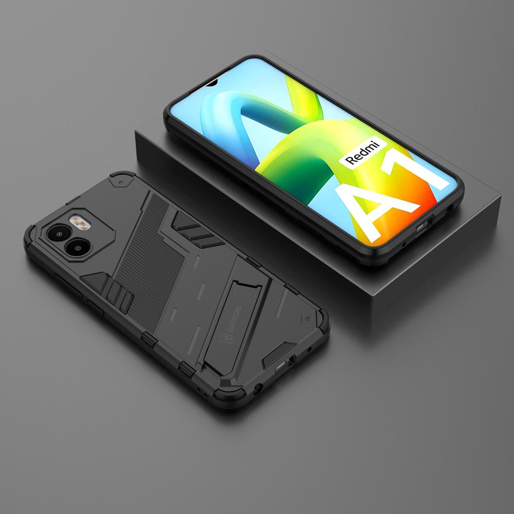 Ốp lưng cho Xiaomi Redmi A1 A2 chống sốc Iron Man PUNK cao cấp kèm giá đỡ