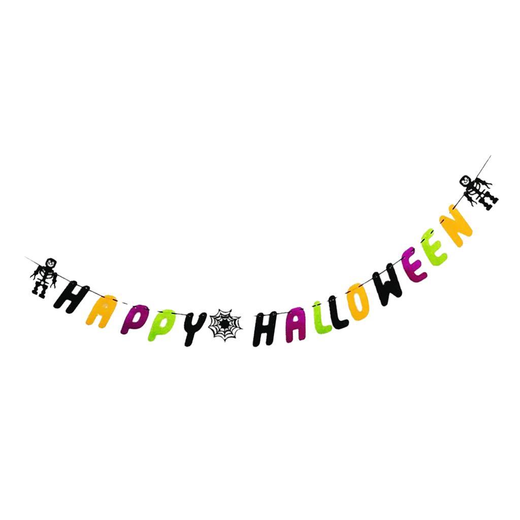 Halloween Banner Skeleton Skull Letters Bunting Garland Props Party Decor