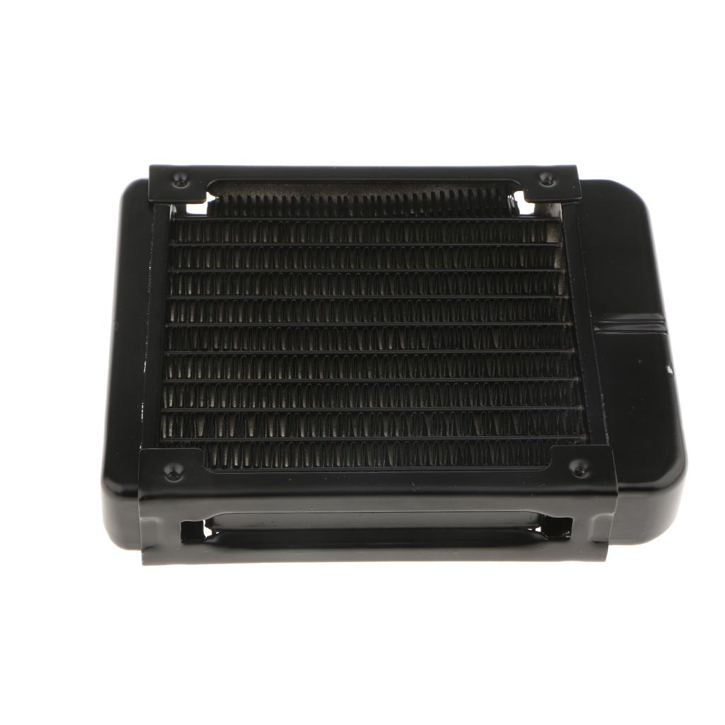 2x G1/4 10 Pipe Aluminum Heat Exchanger Radiator PC CPU Water Cooling 120mm