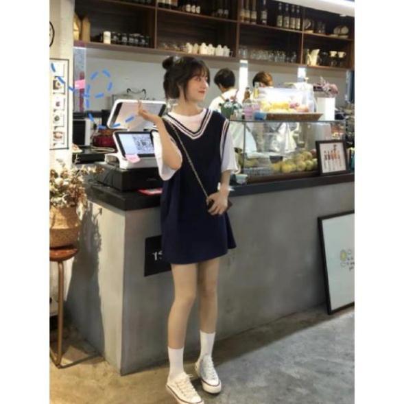 Áo phối tay viền cổ, Áo giả váy viền cổ ND12