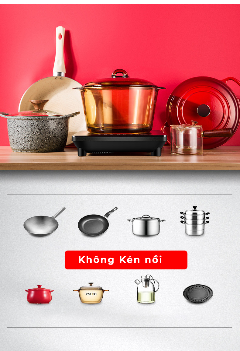 Bếp Hồng Ngoại Konka KES-22P3 đun nhanh sôi mặt kính chống trượt rất tiện cho việc xào nấu - hàng nhập khẩu