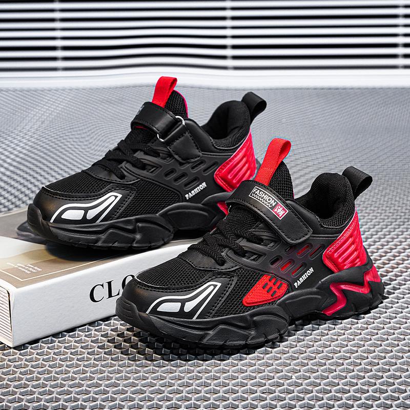 Giày Trẻ Em Ngoài Trời Giày Bé Trai Giày Đi Bộ Giày Trẻ Em Thể Thao Thoải Mái Giày Chạy Bộ Cho Bé Gái Color: M2022Black blue-mesh Shoe Size: 33