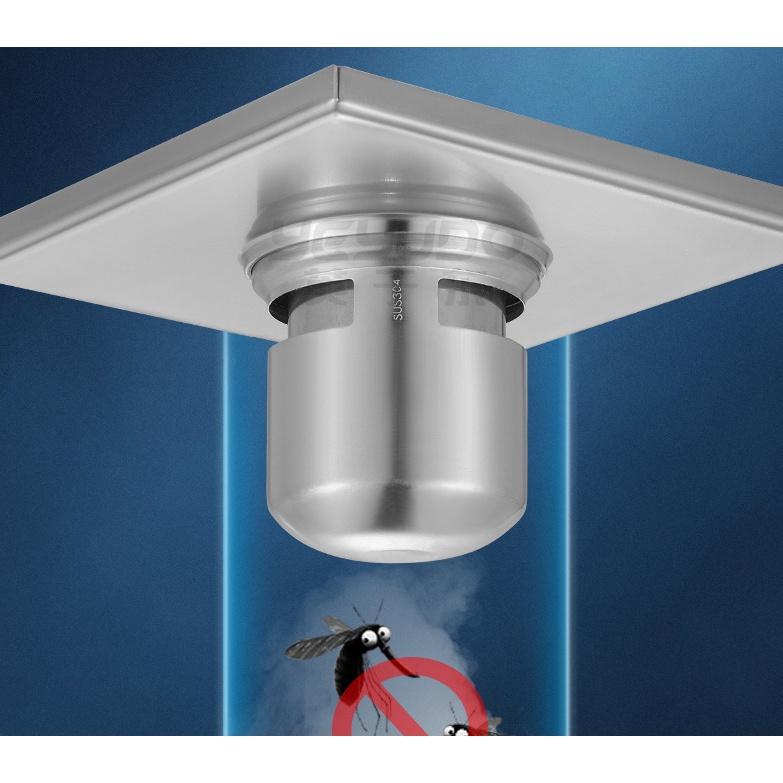 Phễu Thoát Sàn Ngăn Mùi Cao Cấp Inox 304 kích thước 15*15cm - Phễu thoát sàn nhà tắm
