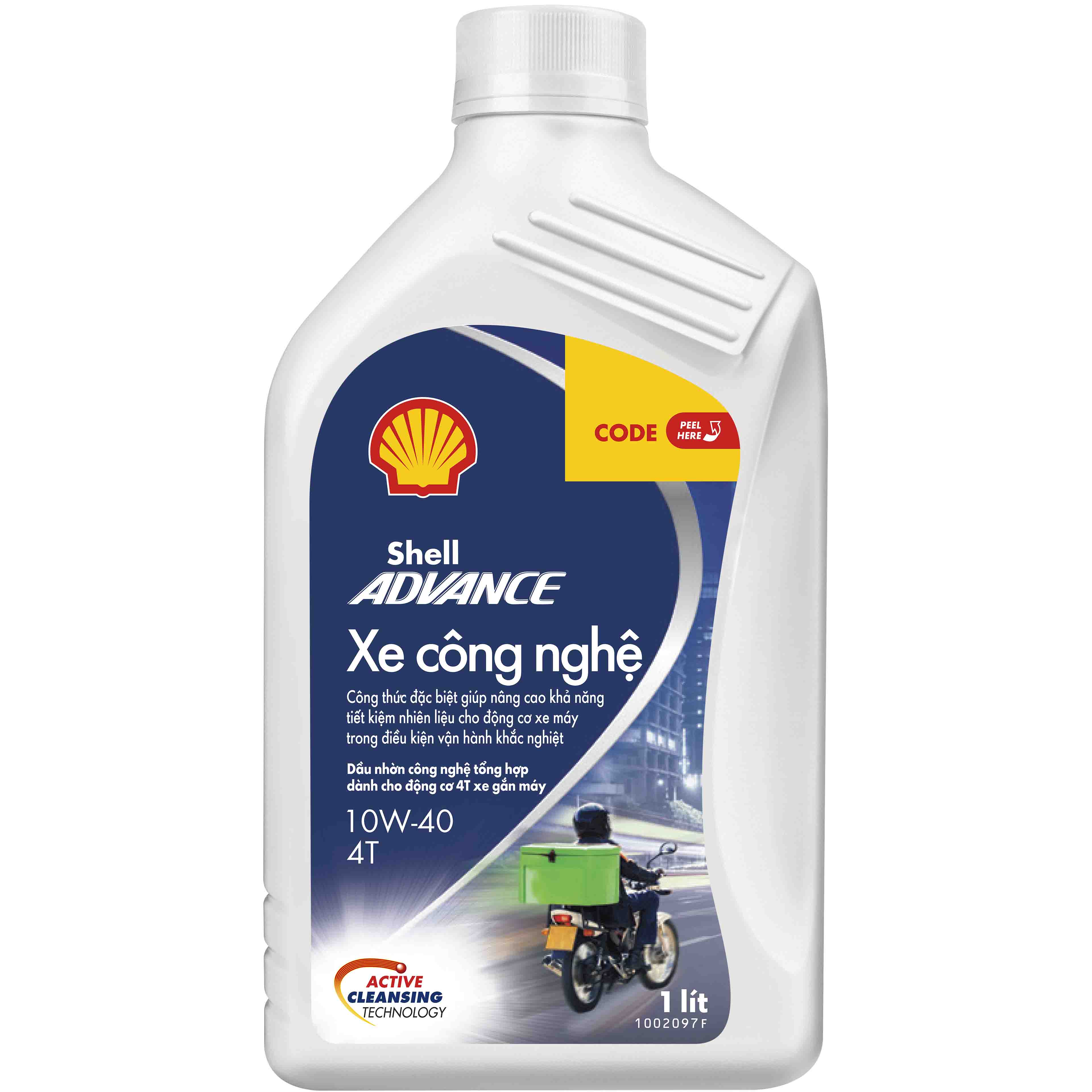 Dầu nhớt xe máy 4T Shell Advance TECHBIKE xe công nghệ 10W40 1L