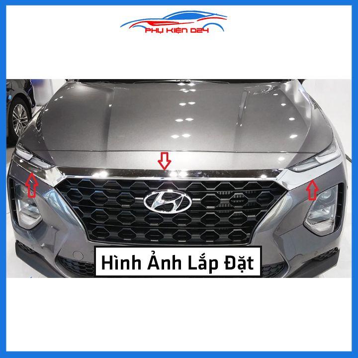 Ốp trang trí mặt ca lăng, calang Santafe 2019-2020-2021-2022 ốp phía trước capo trang trí làm đẹp xe