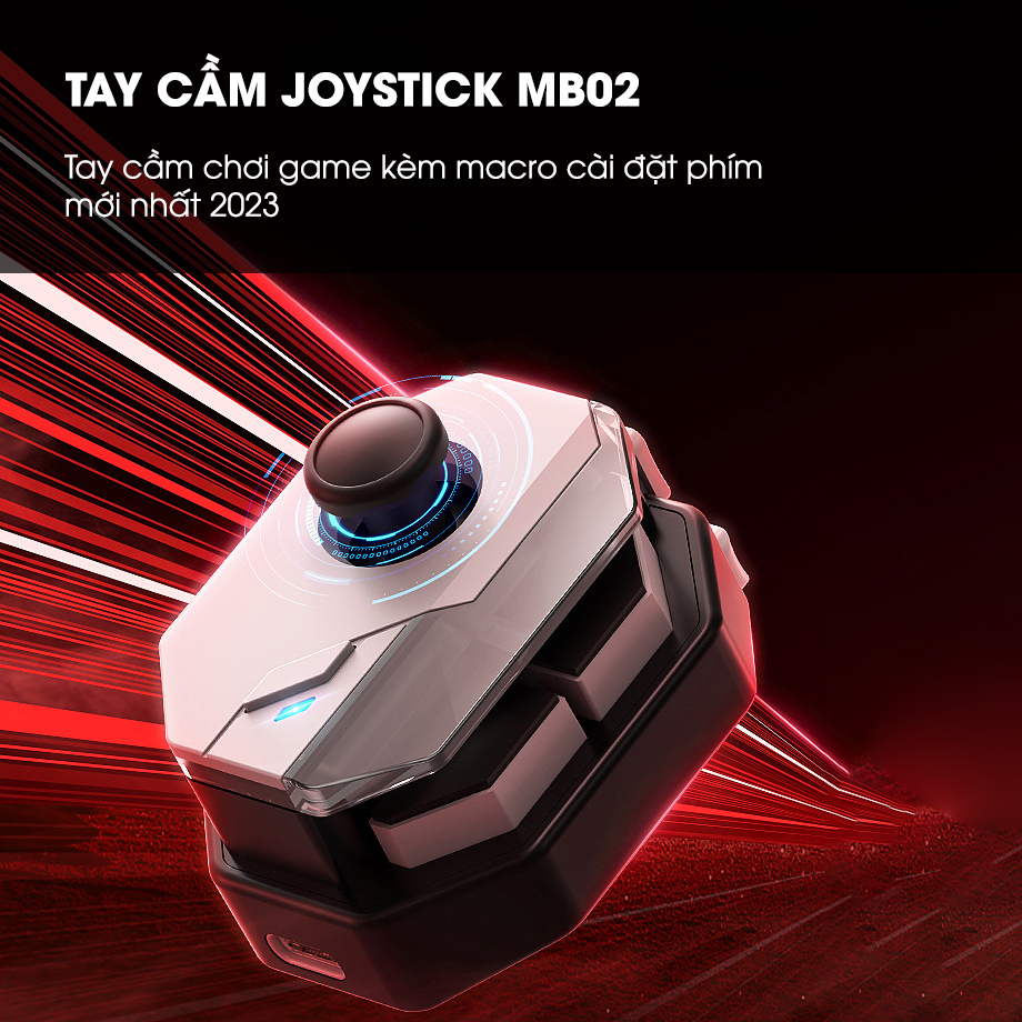 Tay cầm chơi game điện thoại Memo MB02 - Joystick hỗ trợ macro ghìm tâm auto tap liên quân ff pubg tốc chiến mobile - Hàng nhập khẩu