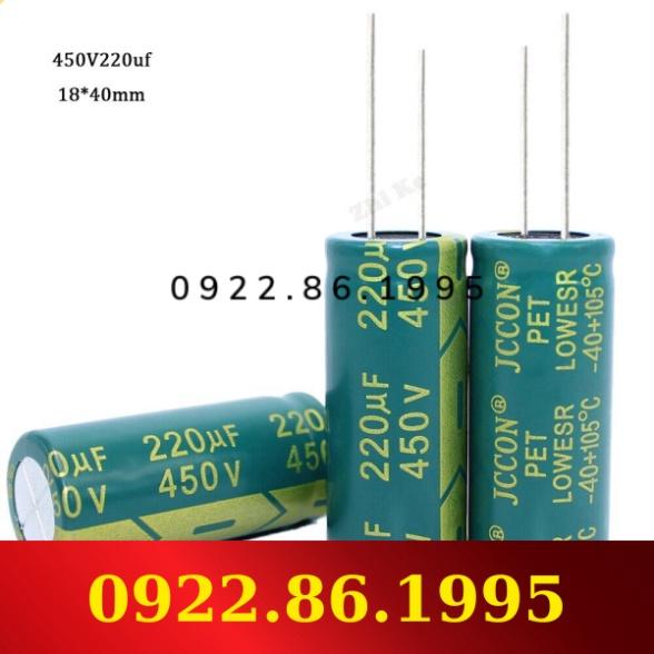 1 Chiếc Tụ Điện Nhôm Esr Thấp 450 V 220 Uf 18*40 Mm Tụ Điện 220 Uf 450 V Tần Số Cao 20% hàng mới về