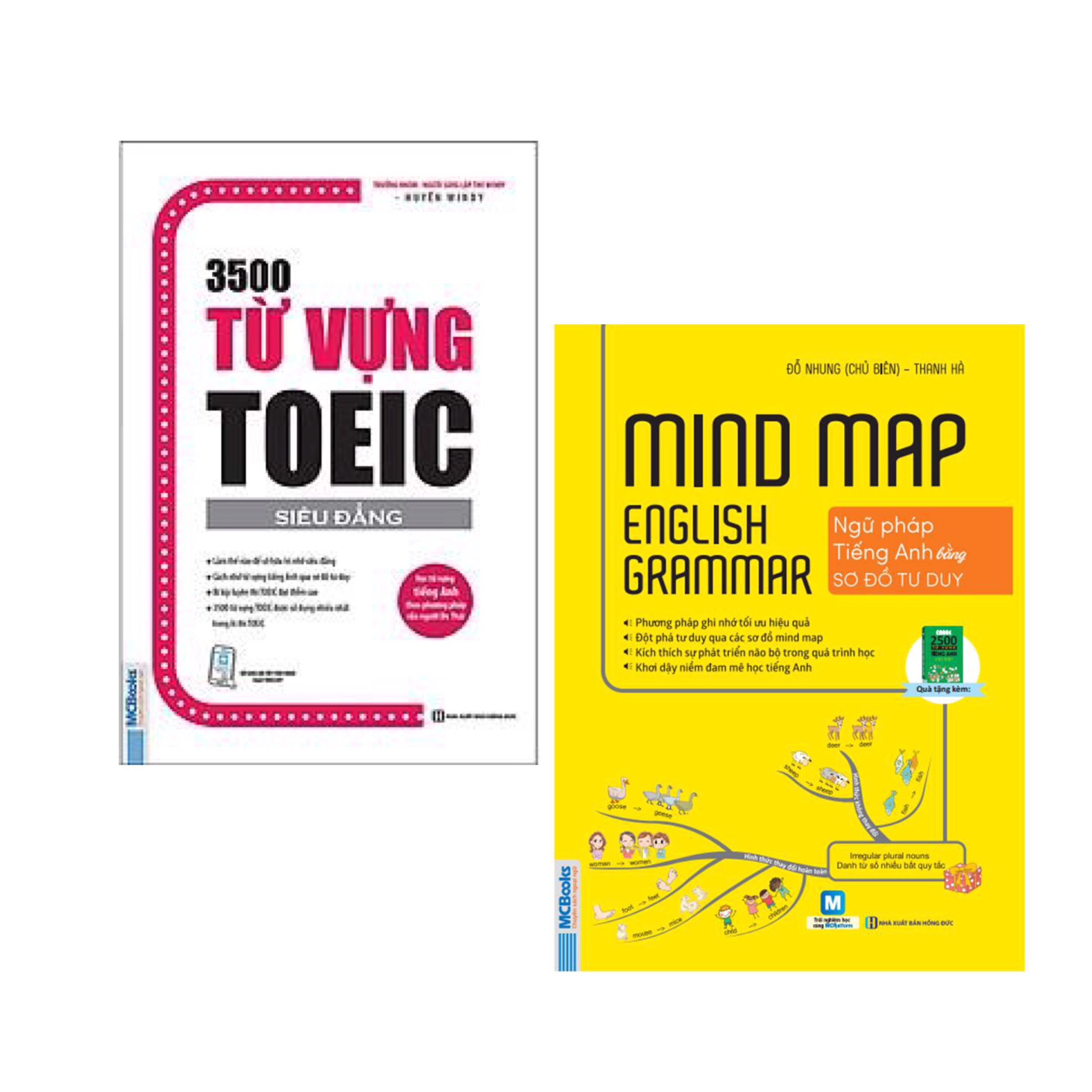 Combo Cẩm Nang Học Tiếng Anh: 3500 Từ Vựng Toeic - Siêu Đẳng (Tái Bản 2020) + Mindmap English Grammar - Ngữ Pháp Tiếng Anh Bằng Sơ Đồ Tư Duy / Bí Quyết Học Nhanh Nhớ Lâu