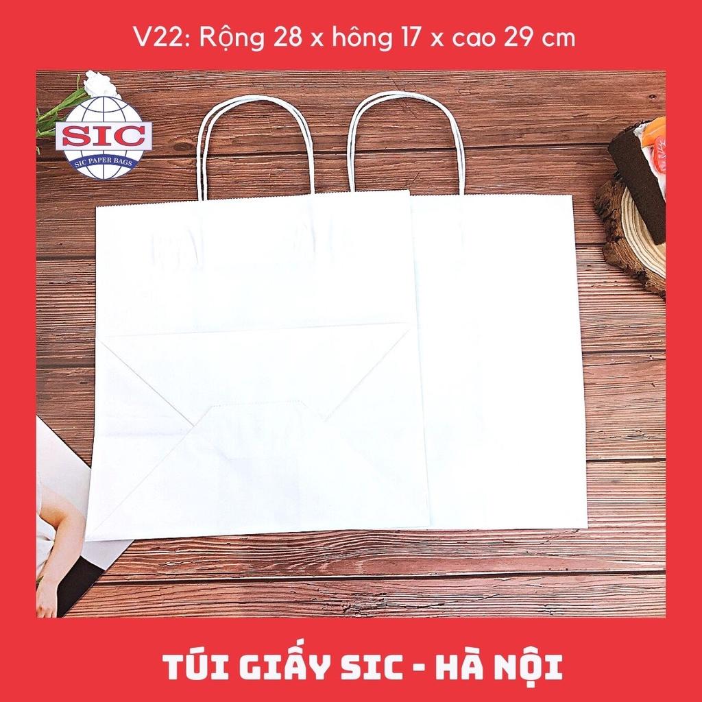 10 CHIẾC TÚI GIẤY KRAFT V22: 28x17x29 cm CÓ QUAI ( ẢNH THẬT)