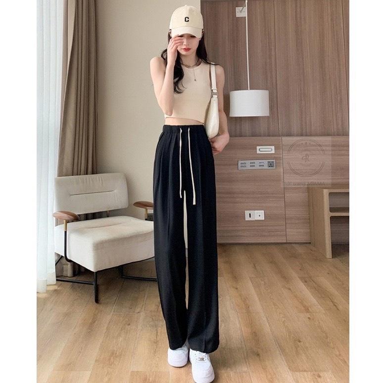 Quần Culottes Nữ Ống Rộng Dây Rút To 3 Màu Vải Chéo Hàn Siêu Xinh