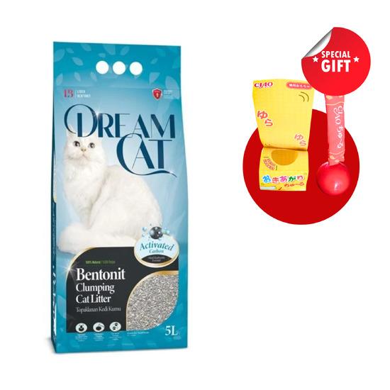 Cát vệ sinh cho mèo DREAMCAT - Dòng Activated Carbon (Hạt than hoạt tính tự nhiên) 5L