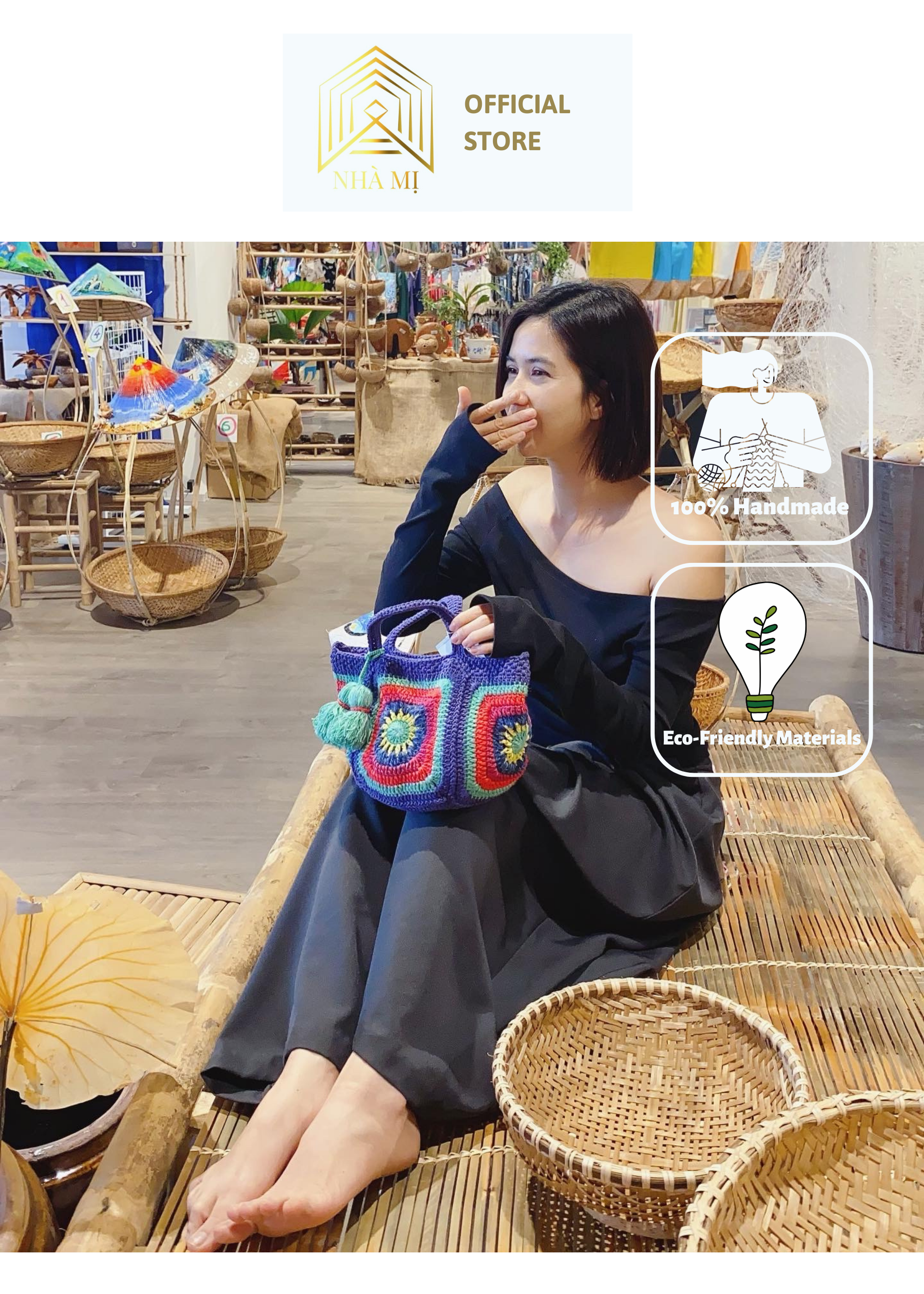 TÚI ĐAN MÓC THỦ CÔNG MINI SUMMER TÍM - NHÀ MỊ