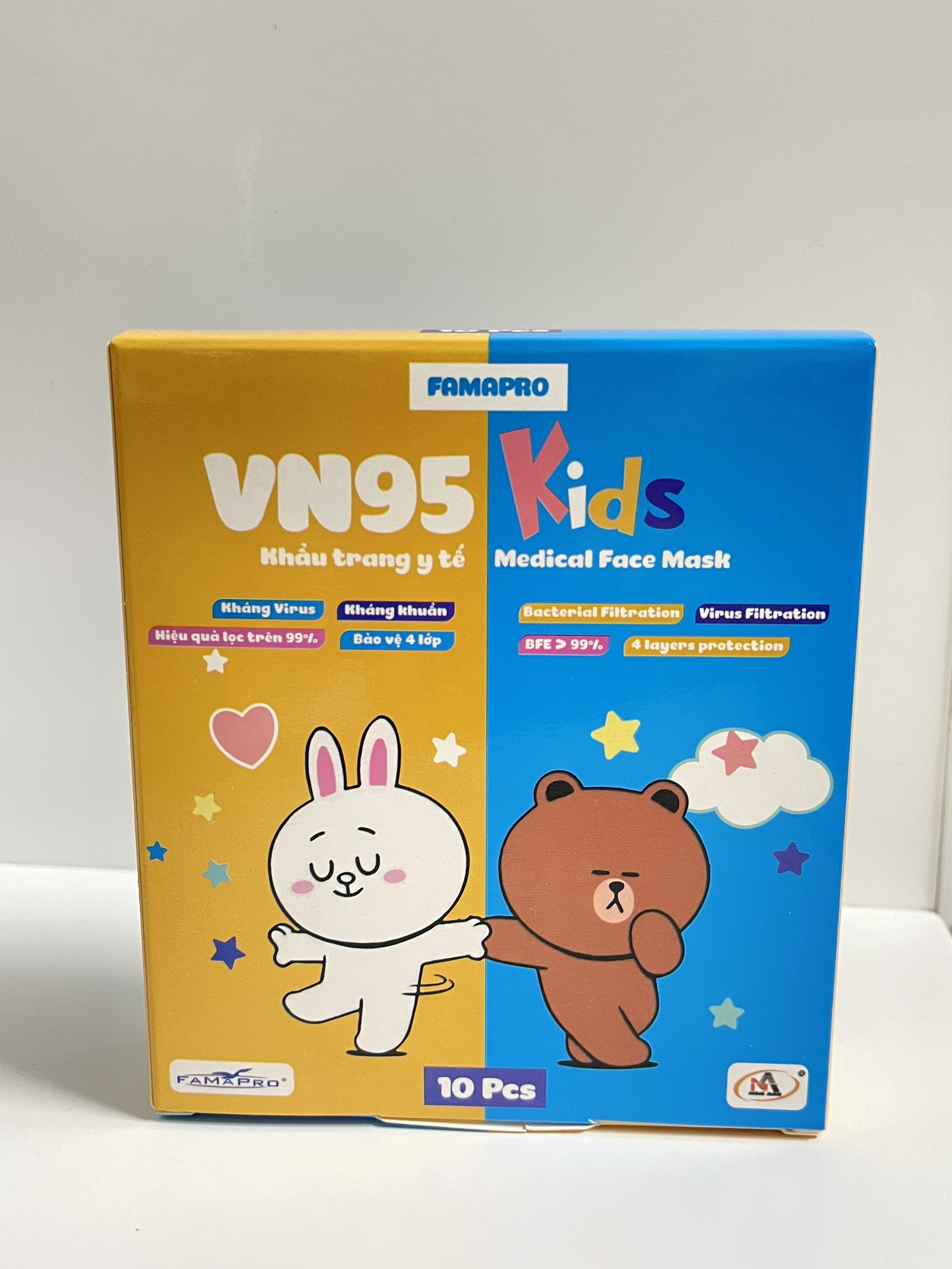 [COMBO 3 HỘP - FAMAPRO VN95 KIDS] - Khẩu trang y tế trẻ em Famapro VN95 KIDS (10 cái/ hộp)