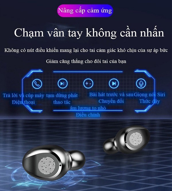 Tai Nghe Bluetooth Không Dây Pagini 5.0 F9 - Kiểu Dáng Độc Đáo, Nhỏ Gọn - Không Làm Nhức Tai - Hàng Nhập Khẩu - TAI000F9B