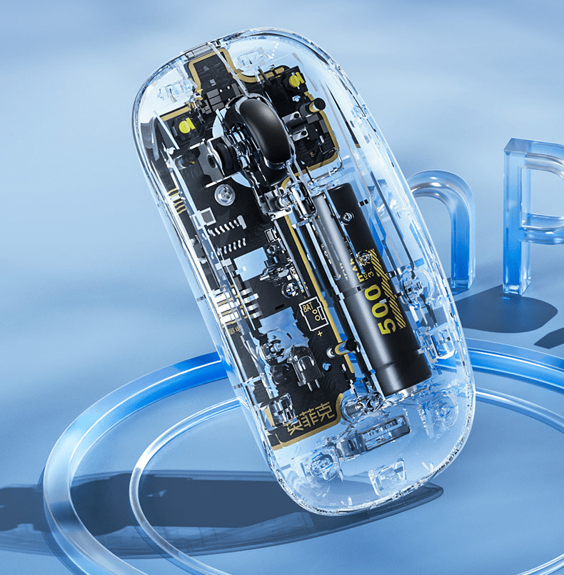 Chuột máy tính X5 không dây màu trong suốt kết nối chip USB 2.4G siêu hot trend-JL