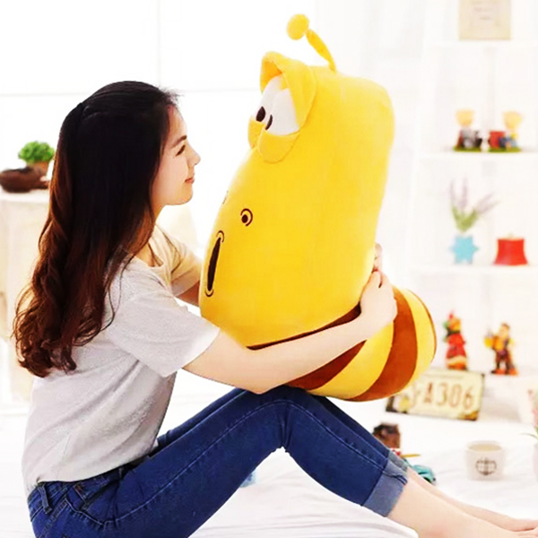 Gấu Bông Sâu Larva Tinh Nghịch Size 50Cm Đến 60Cm (Tặng 1 Móc Khóa Dây Da Pu Đính Đá Lấp Lánh)