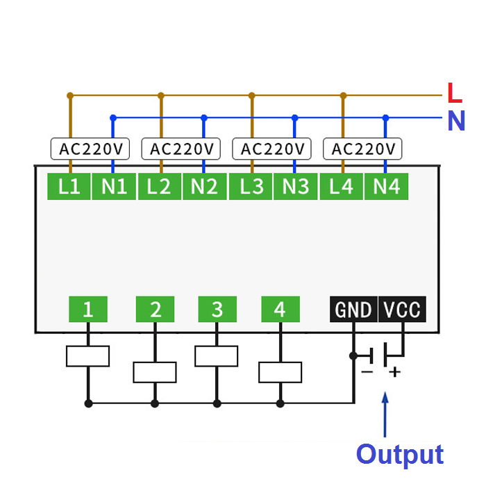 Module Cảm Biến Nguồn Điện 220V GPIO NPN Cho PLC Arduino ESP BG-04AN
