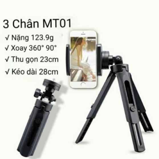 Gậy Chụp Hình 3 Chân Tripod Support MT01, Giá Đỡ Máy Ảnh Gậy Selfie